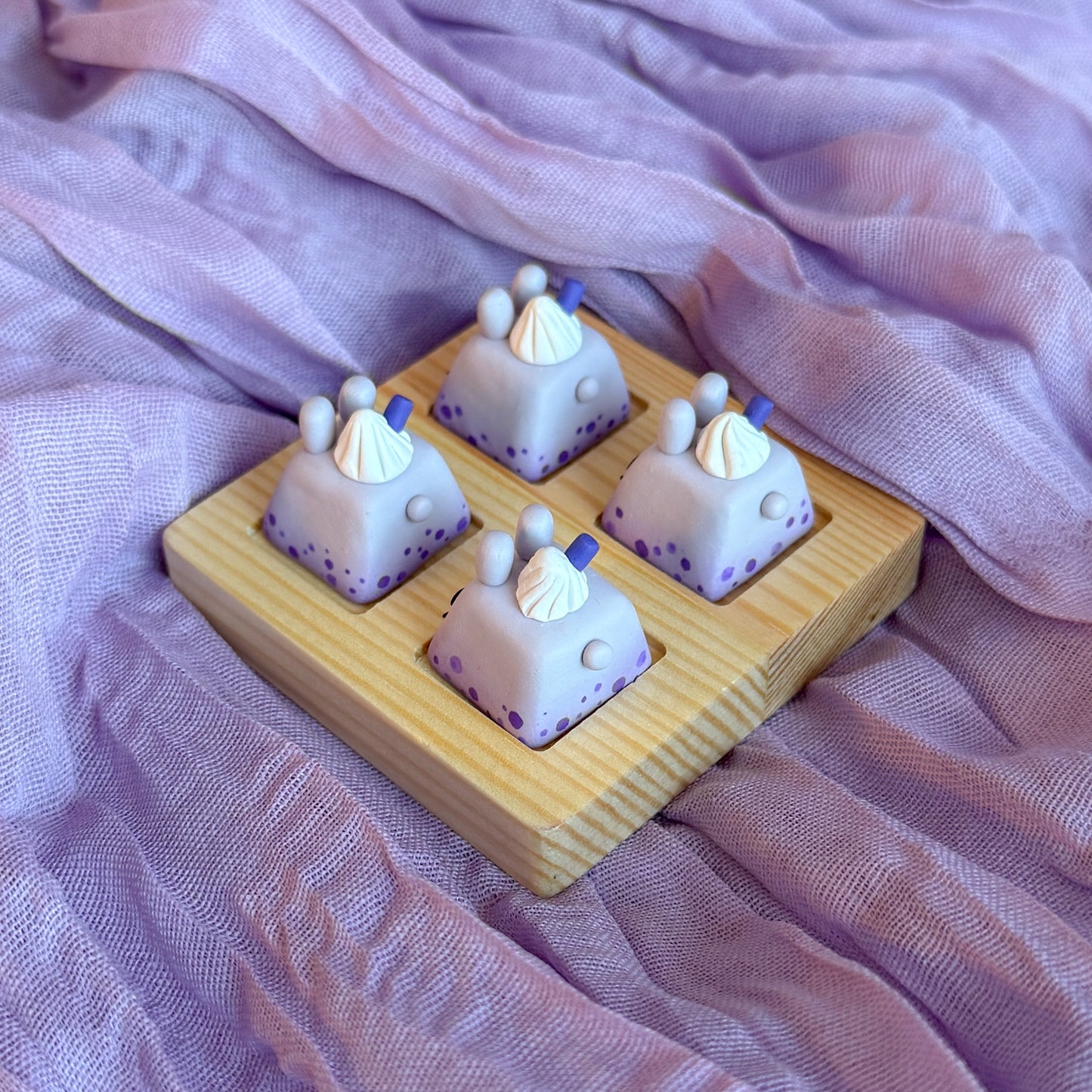 Taro Boba Bun Keycap