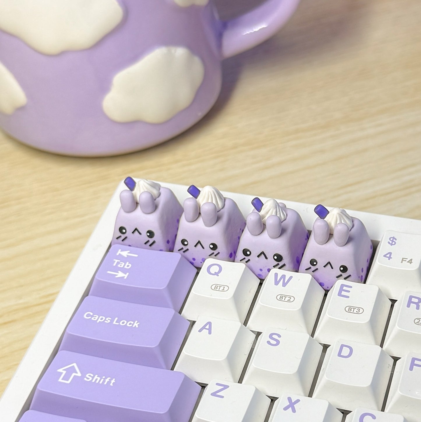 Taro Boba Bun Keycap