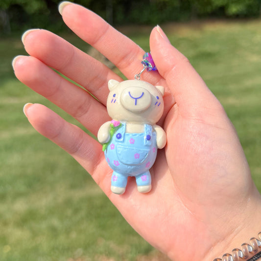 Wilbur the Wombat Gardener Keychain